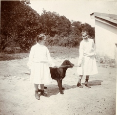 Ирина и Лили Шереметевы с собакой